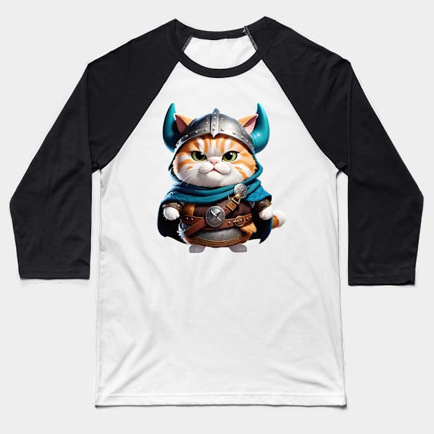 Viking warrior cat Baseball T-Shirt by Human light 